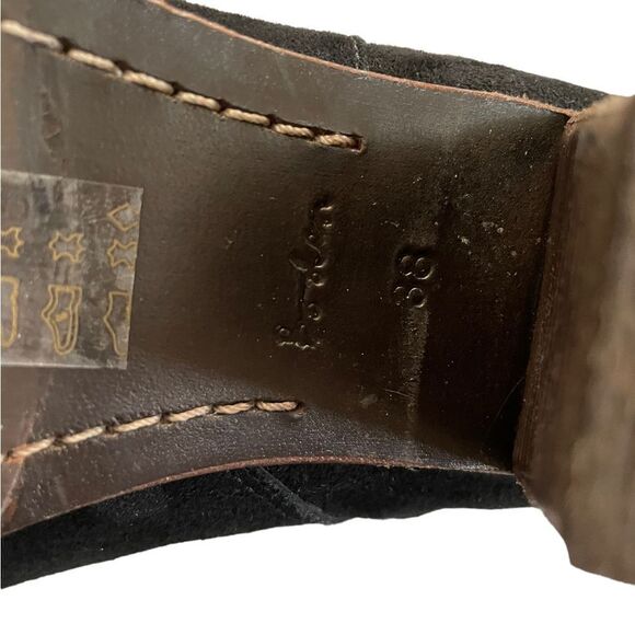 BODEN Marlow Suede Heeled Ankle Bootie Black Size 38 EU / US 7.5 - Picture 9 of 11